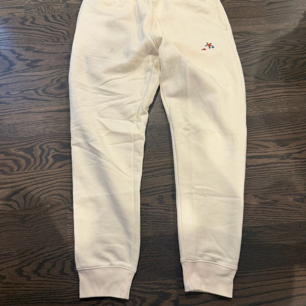 Nike Sportswear Club Fleece Jogger Sweatpants Men's Size S Ivory Logo